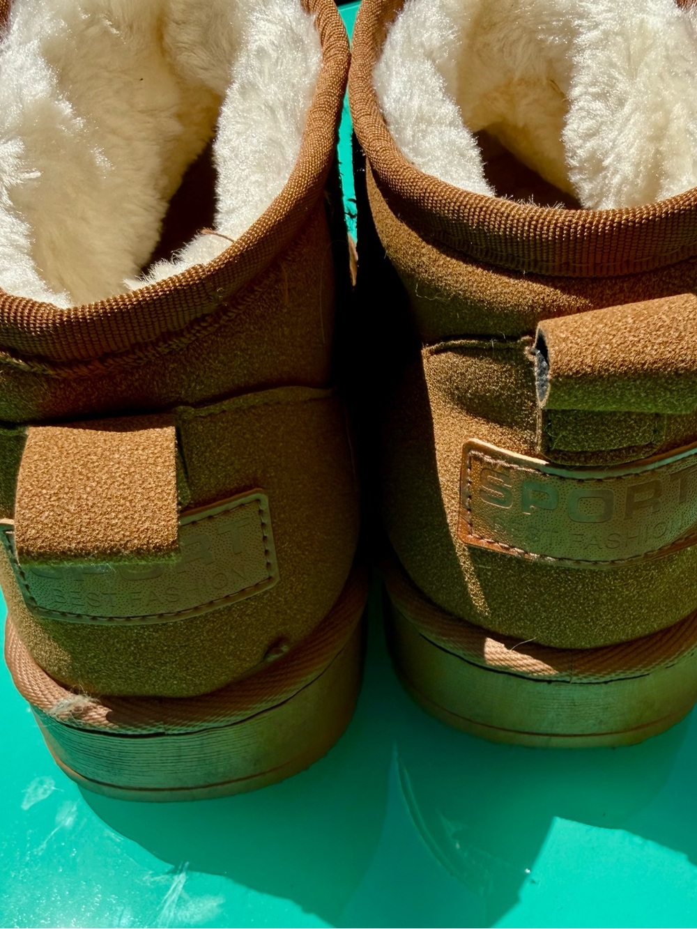 Cozy Faux-Suede Fur-Lined Booties in Chestnut Brown - Picture 3 of 5